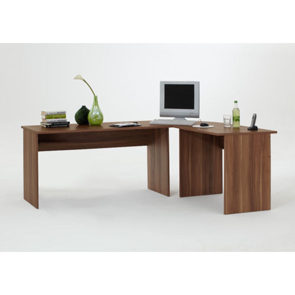 Till Large Corner FlatPack Computer Desk Walnut Beech Oak White eBay